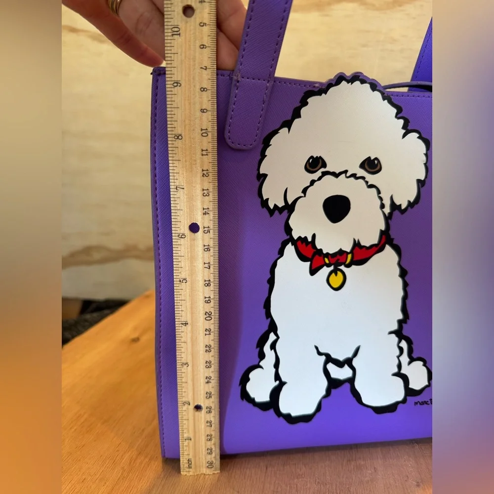 Marc Tetro Purple Bichon Frise Tote Bag